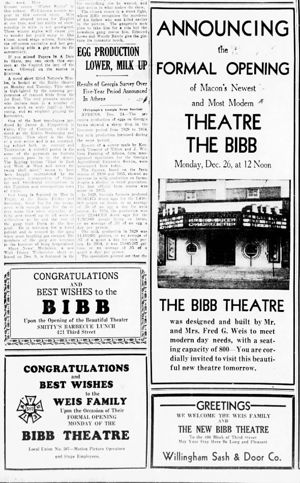 Bibb theatre opening