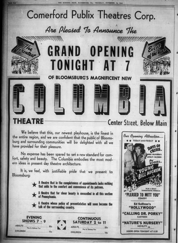 Columbia theatre reopening