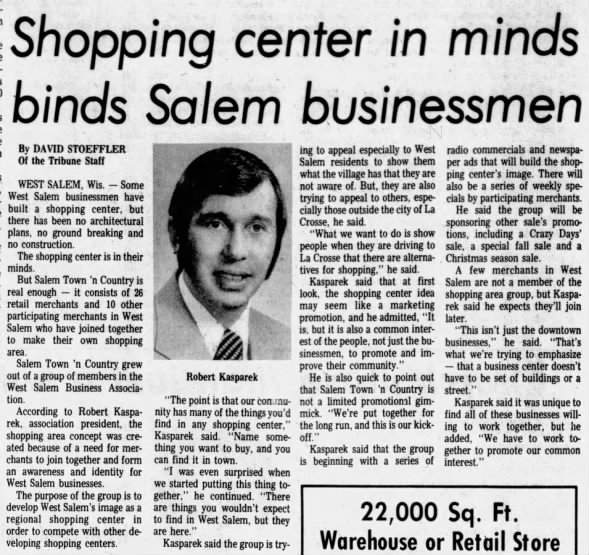 1979 West Salem Businesses Create Salem Town 'n Country Shopping Center