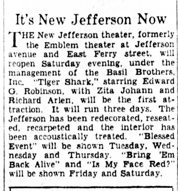 Jefferson theatre reopening