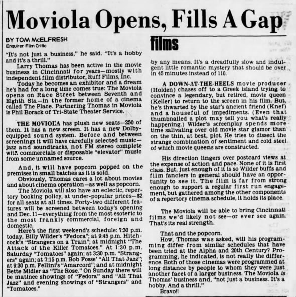 Moviola opening