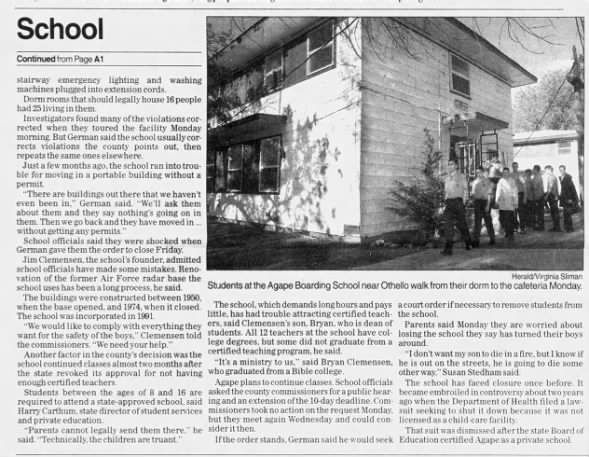 Franklin orders school to close - Part 2 - 1995-05-09