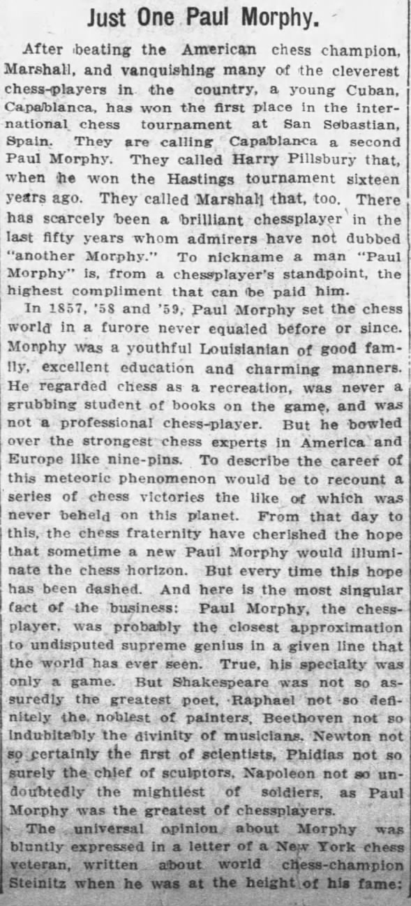 Just One Paul Morphy