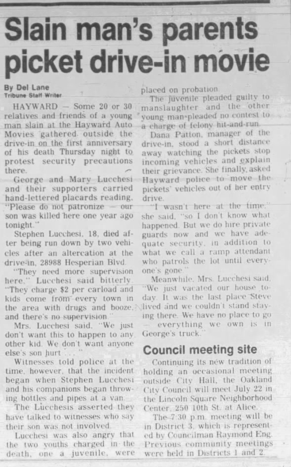 Hayward Automovies incident.