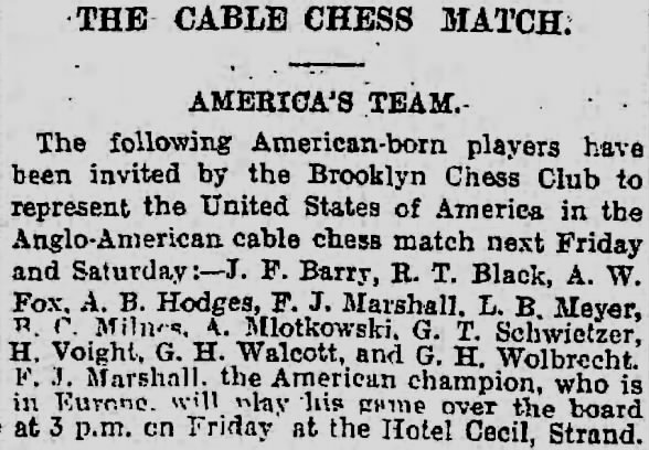 The Cable Chess Match.