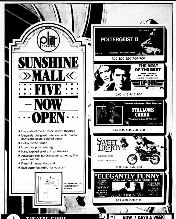 Cineplex Odeon Plitt Sunshine Mall Five reopening