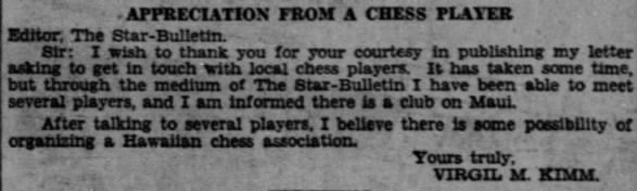 Appreciation From A Chess Player