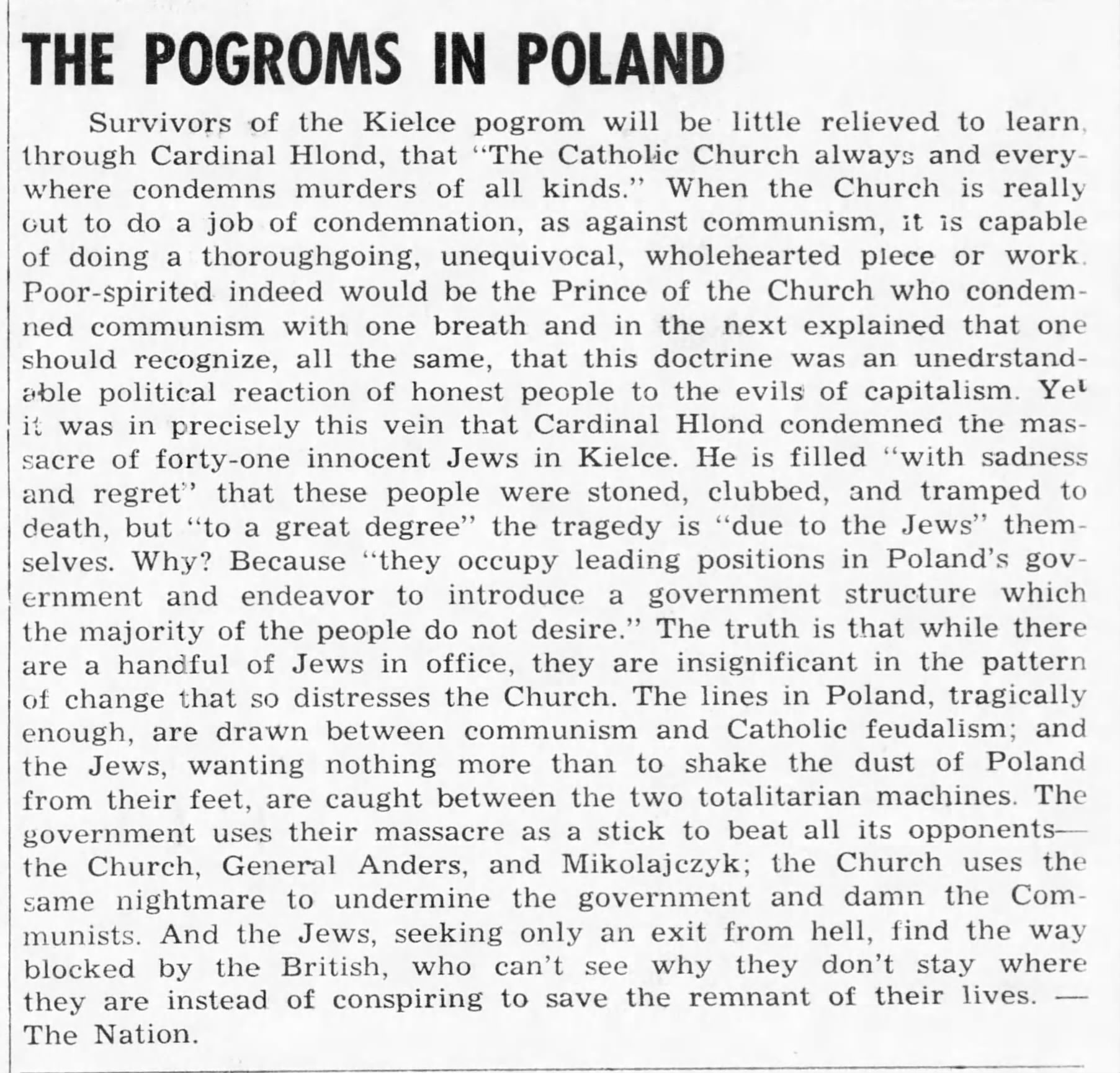 The Pogroms in Poland