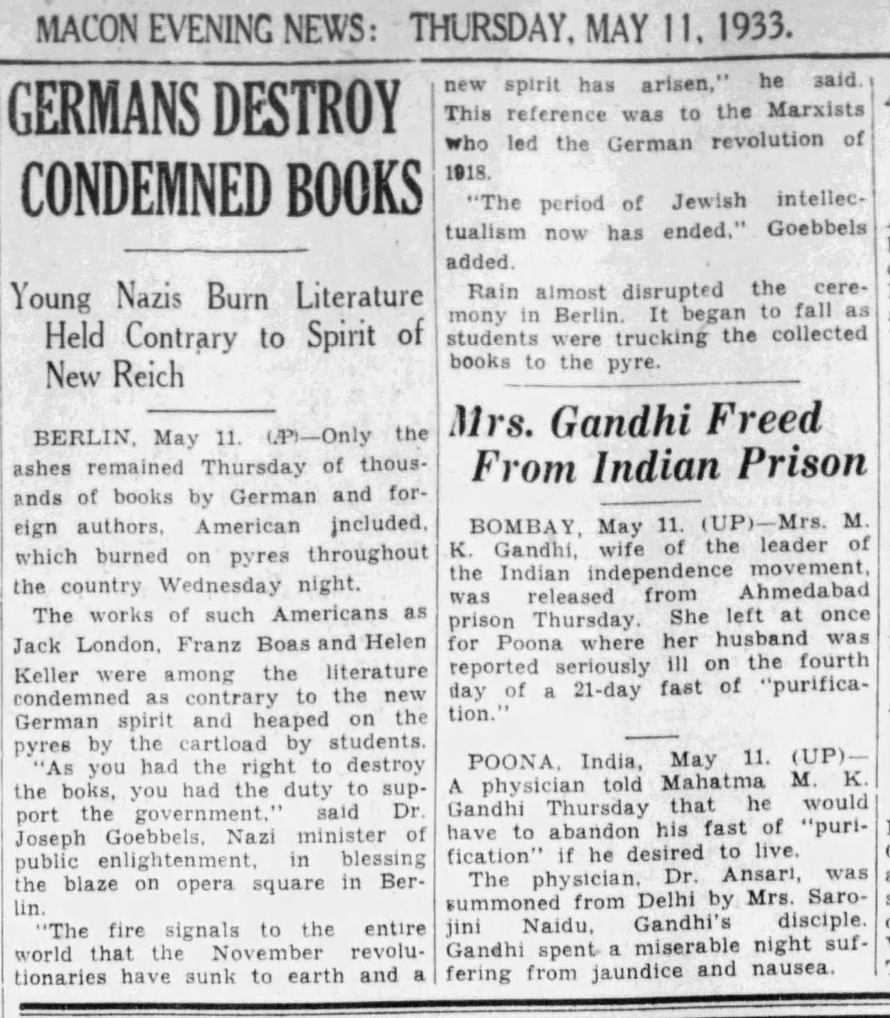 Germans Destroy Condemned Books