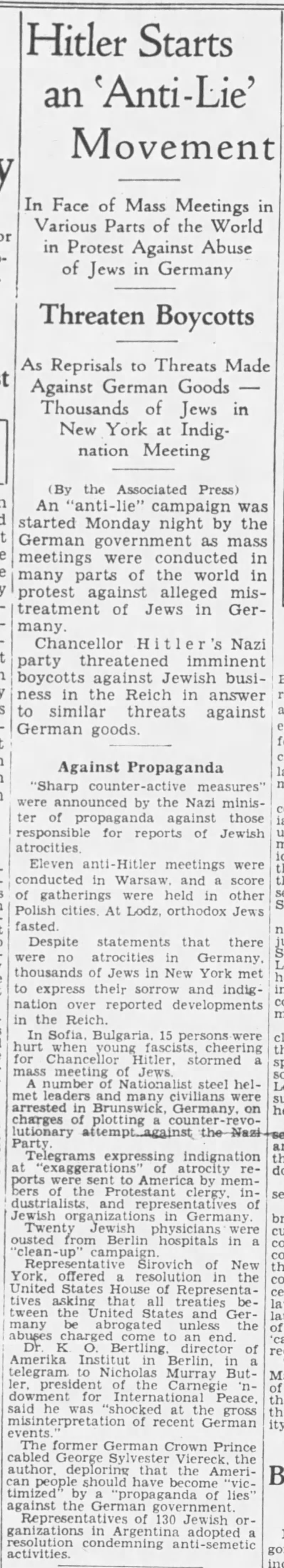 Hitler Starts an 'Anti-Lie' Movement
