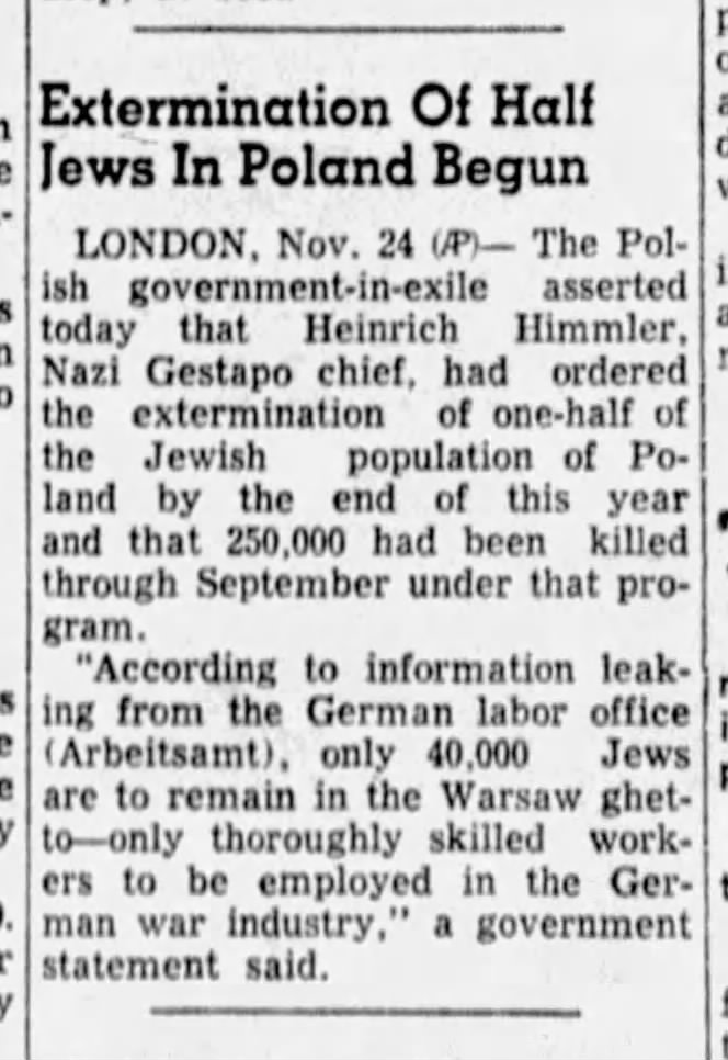 Extermination Of Half Jews In Poland Begun