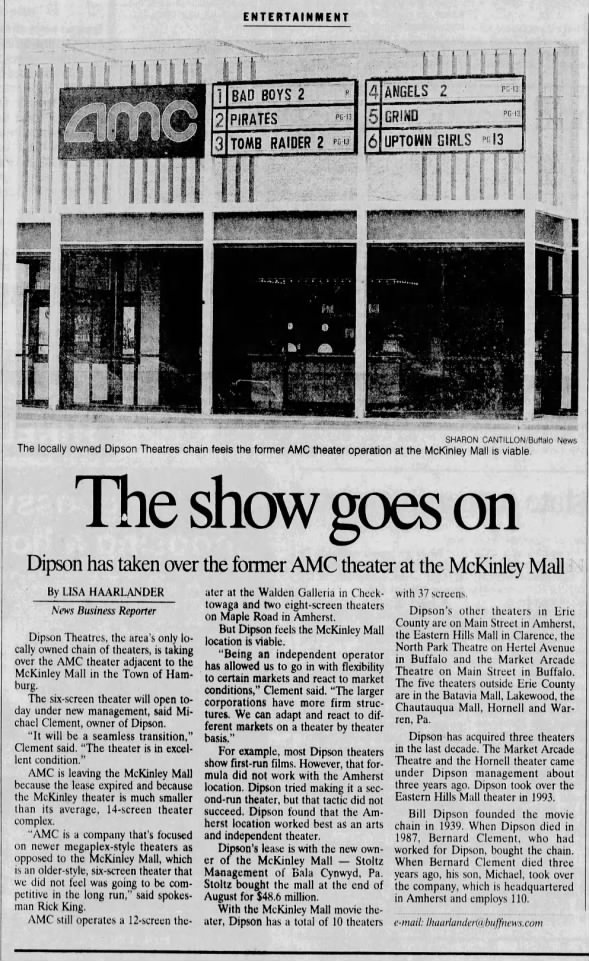 AMC McKinley Mall 6 sold to Dipson