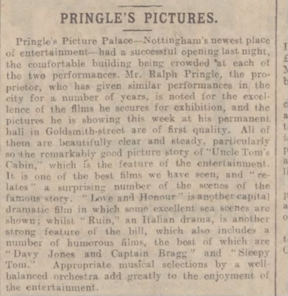 Pringle’s Picture Palace opening