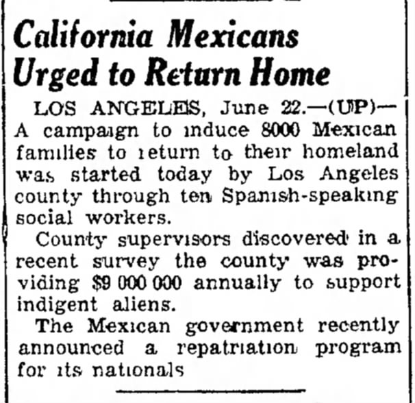 California Mexicans Urged to Return Home