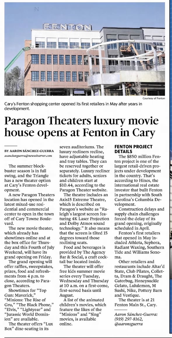 Paragon Theatres Fenton opening