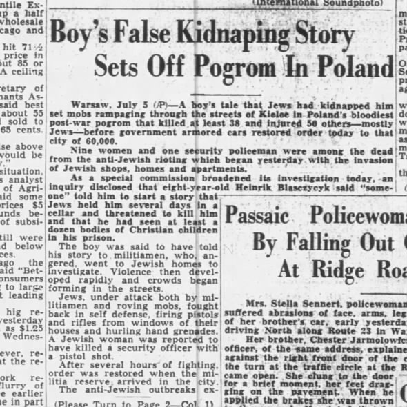 Boy's False Kidnapping Story Sets Off Pogrom In Poland