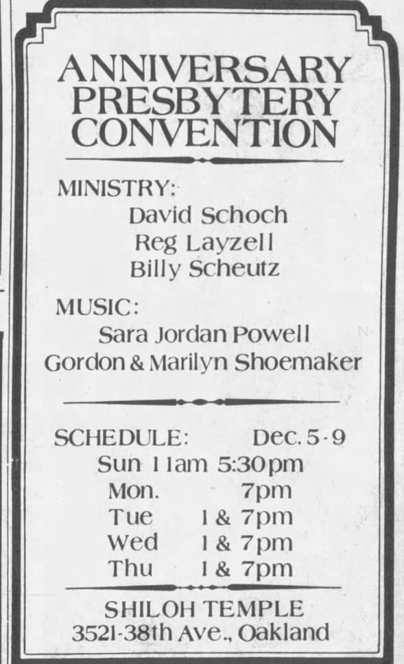 Presbytery convention - Layzell, Schoch, Schuetz (Dec 1976)