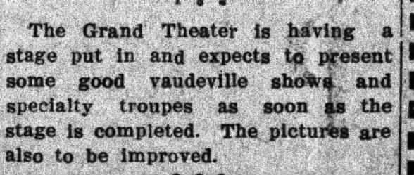 First mention of the Grand Theatre