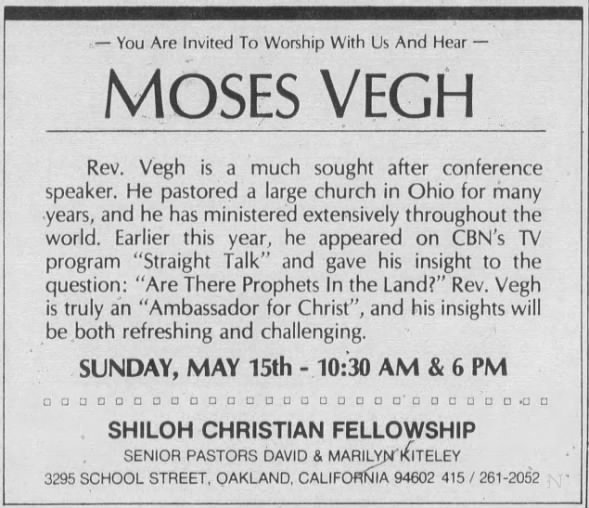 Moses Vegh at Shiloh (May 1988)