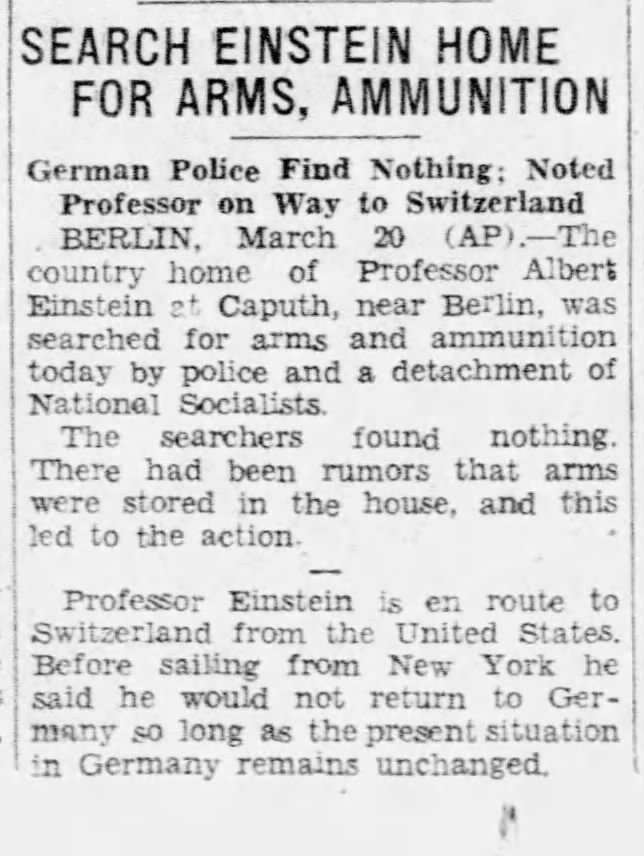 Search Einstein Home For Arms, Ammunition