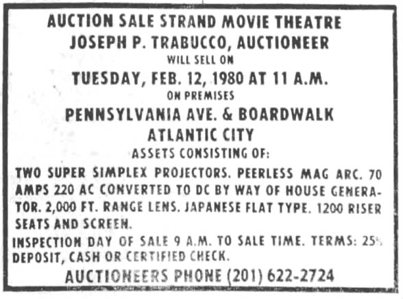 Strand theatre auction