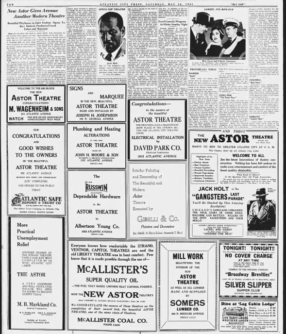 Astor Theatre opening