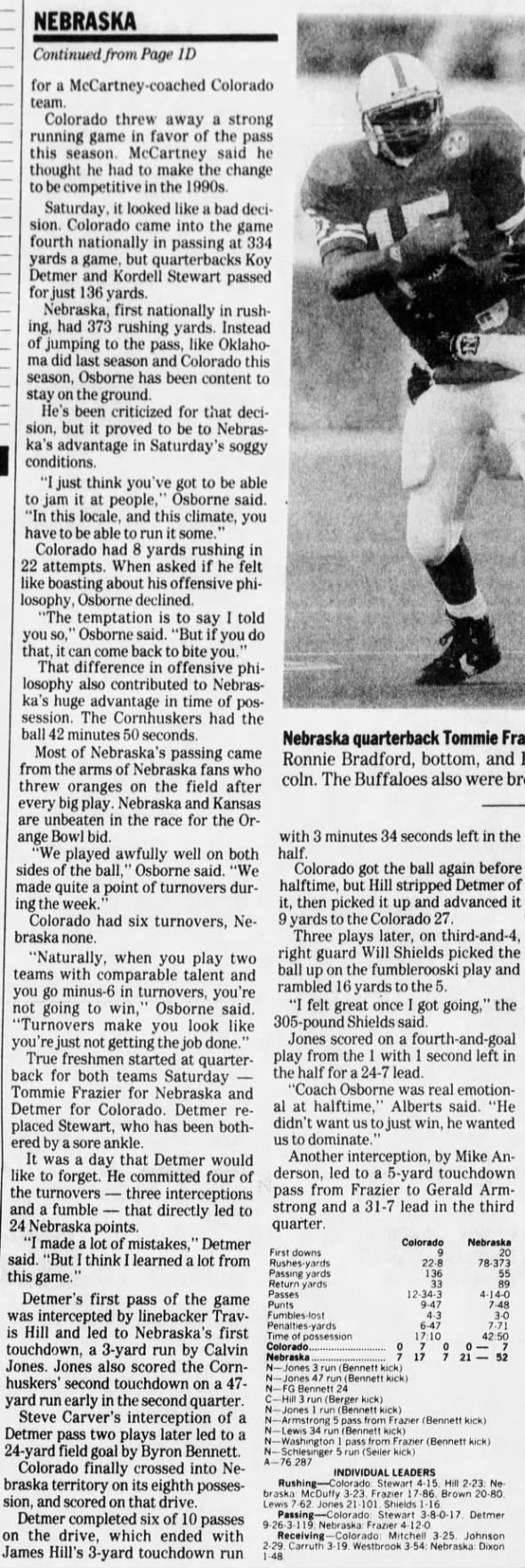 1992 Nebraska-Colorado, Des Moines Register part 2