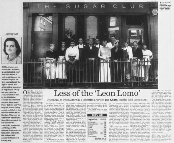 Sugar Club Telegraph Bill Knott