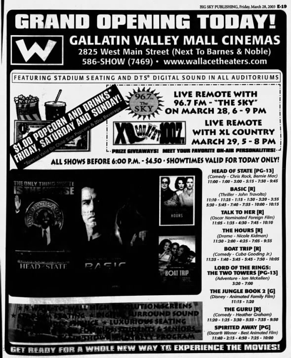 Wallace Gallatin Valley Mall Cinemas opening