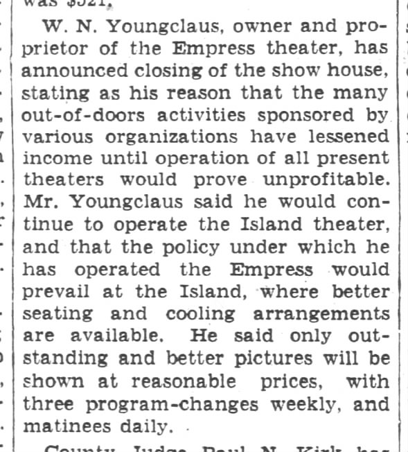 Empress theatre closing