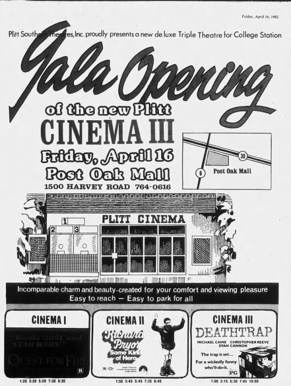 Plitt Post Oak Mall cinema 3 opening
