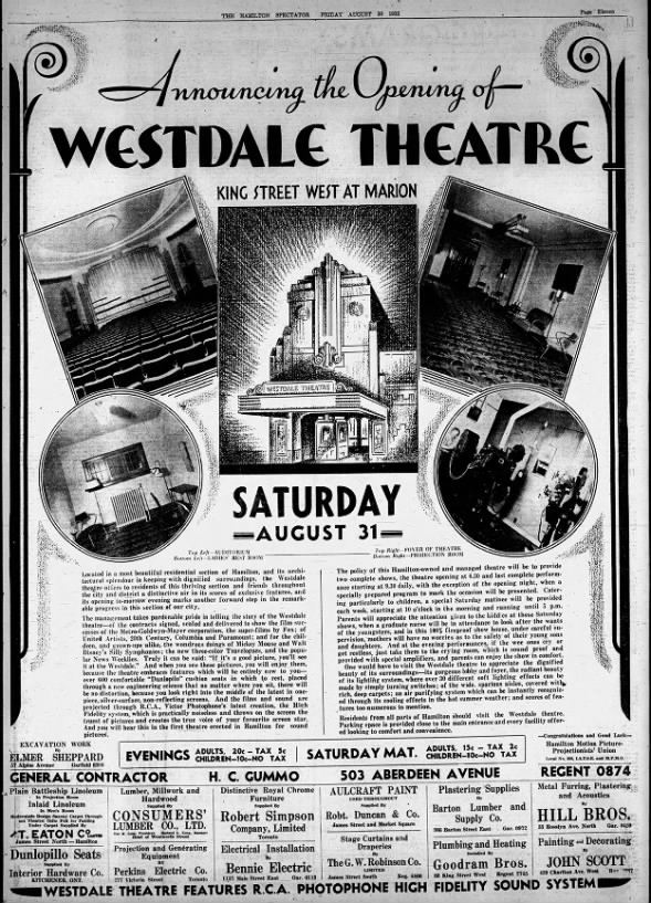 Westdale Theatre opening