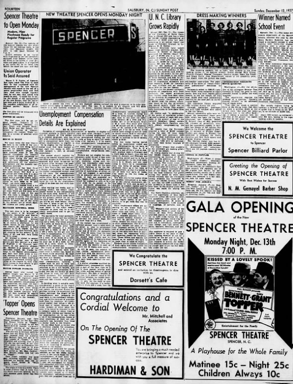 Spencer theatre opening