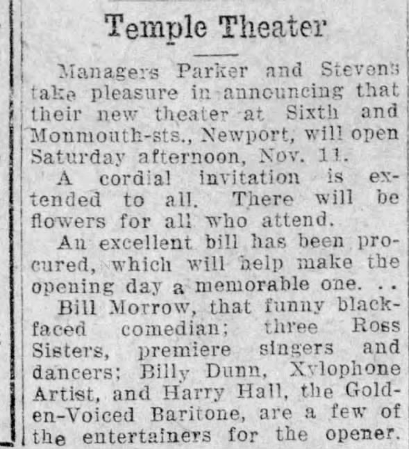Temple Theatre opening