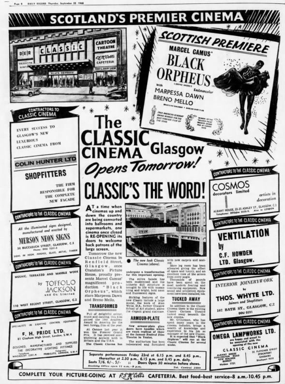 Classic Cinema Glasgow opening