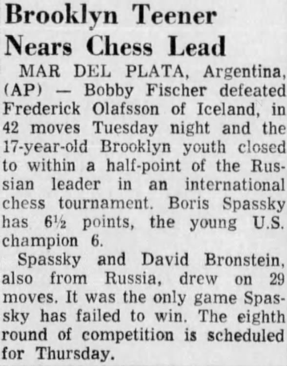 Brooklyn Teener Nears Chess Lead