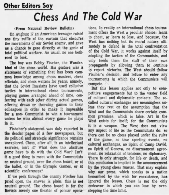 Chess and the Cold War