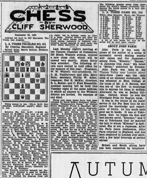 Chess by Cliff Sherwood