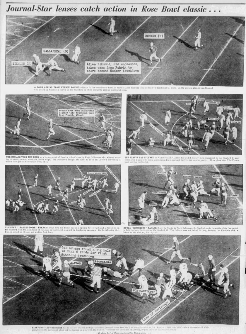 1941 Rose Bowl photos, Nebraska vs Stanford