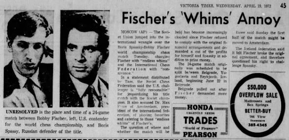 Fischer's 'Whims' Annoy