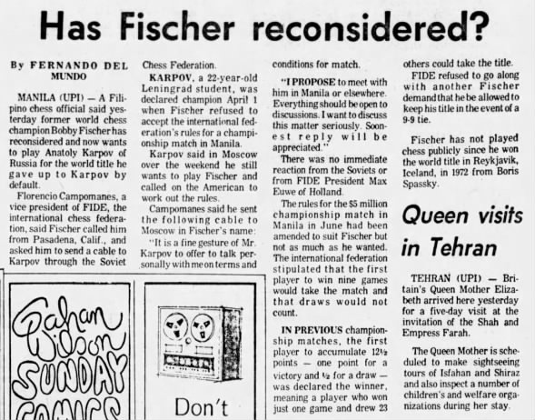 Has Fischer Reconsidered