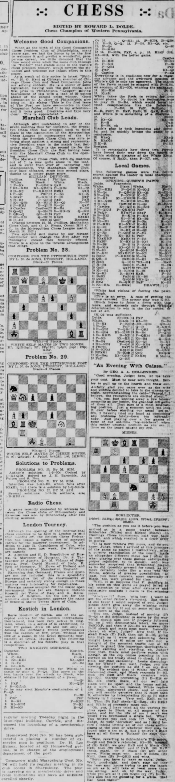 Chess by Howard L. Dolde