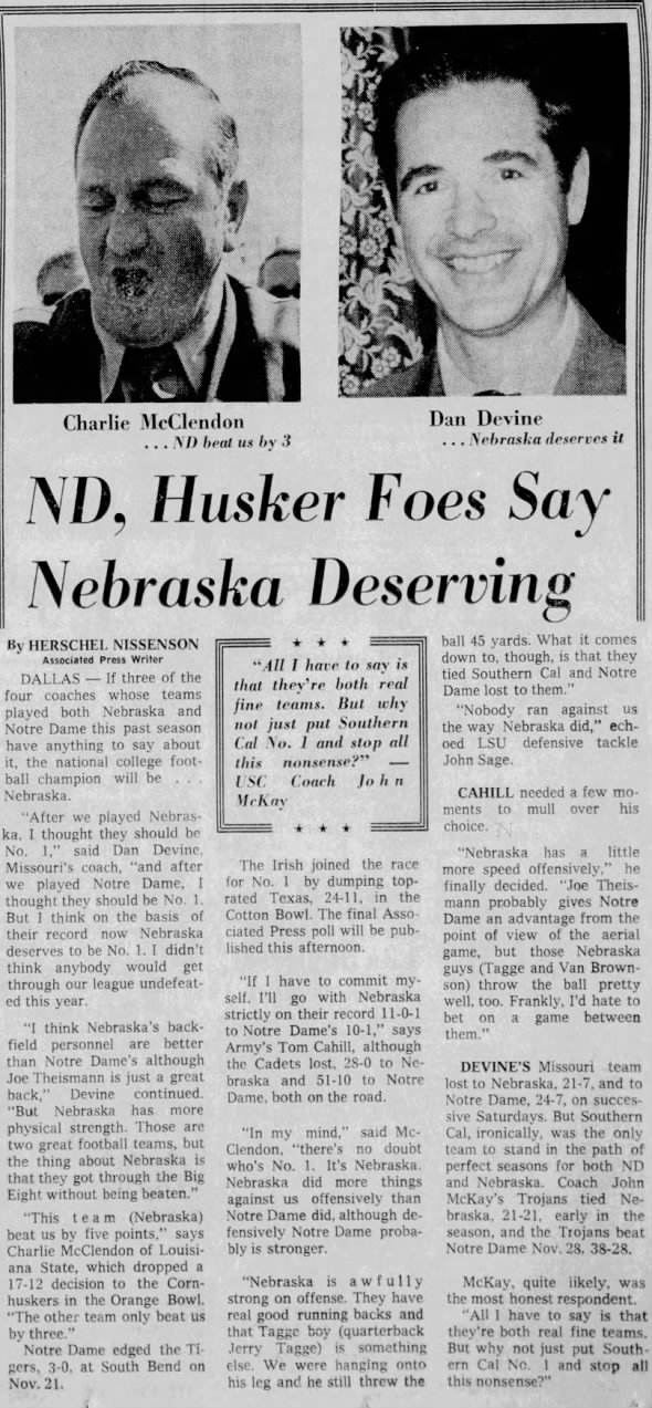 1971 Coaches weigh in on No. 1 debate