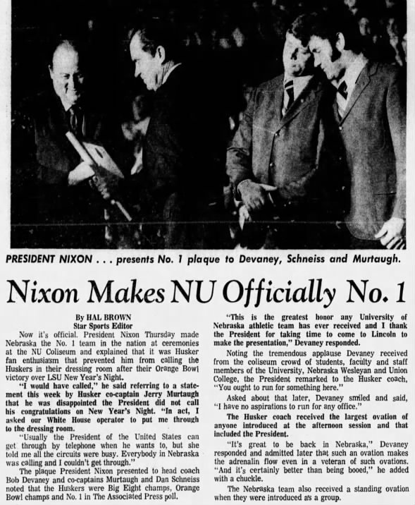 1971.01.14 Nixon and Cornhuskers