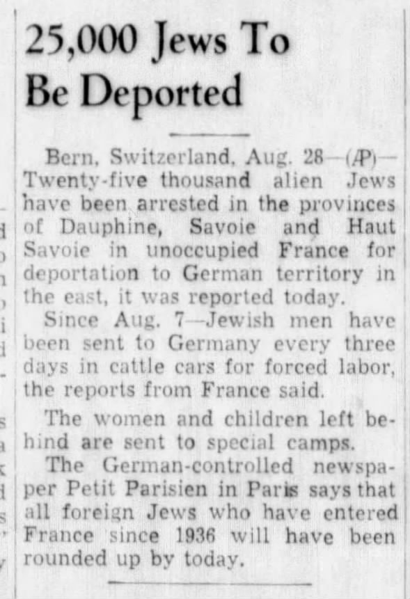 25,000 Jews To Be Deported