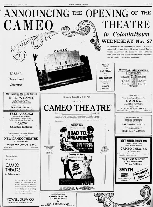 Cameo theatre opening