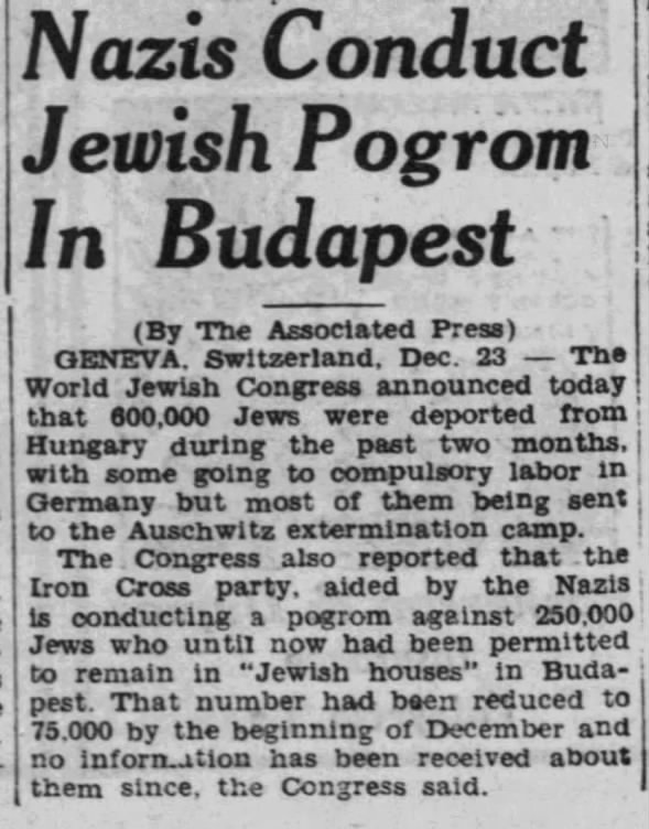 Nazis Conduct Jewish Pogrom In Budapest