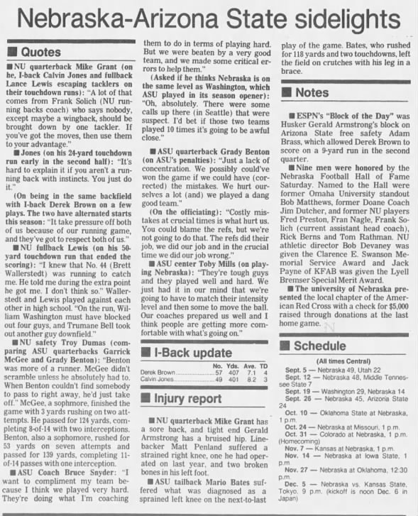 1992 Nebraska-Arizona State football, LJS6