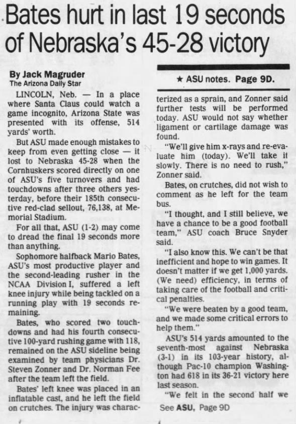 1992 Nebraska-Arizona State football ADS1