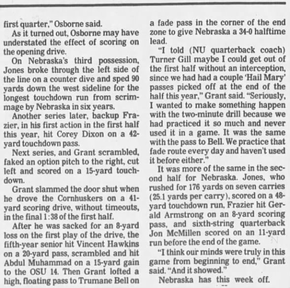 1992 Nebraska-Oklahoma State football, LJS3